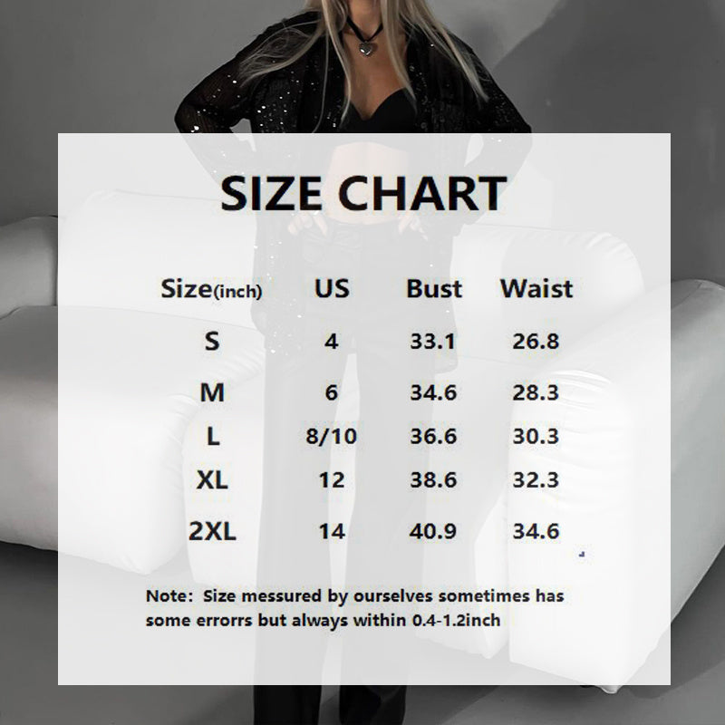 Sequin Long Sleeve Button-Up Blouse – Women's Elegant Party & Casual Shirt