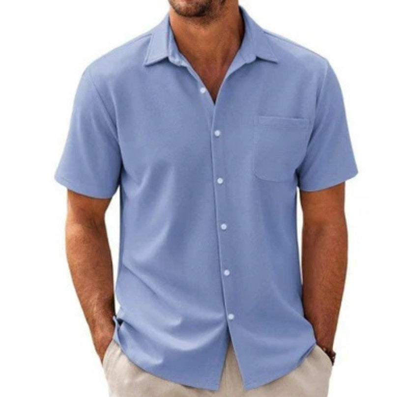 Men's Cardigan Plus Size Short Sleeve – Slim Fit Digital Print Casual T-Shirt